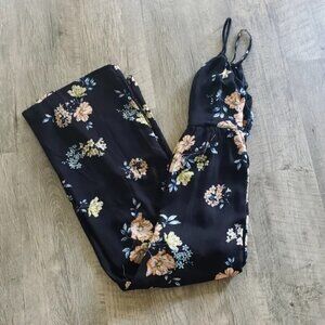 Xhilaration Black Floral Jumpsuit.